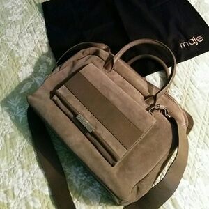 Maje Petit Sac Jour suede olive satchel